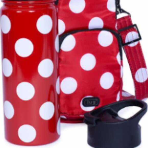 Lug Chuggie 18.5oz and Huggie Crossbody Bag Set - Crimson Large Dot - Picture 2 of 6